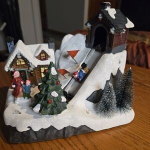 Holiday Snow Village Sled Slide Figurine